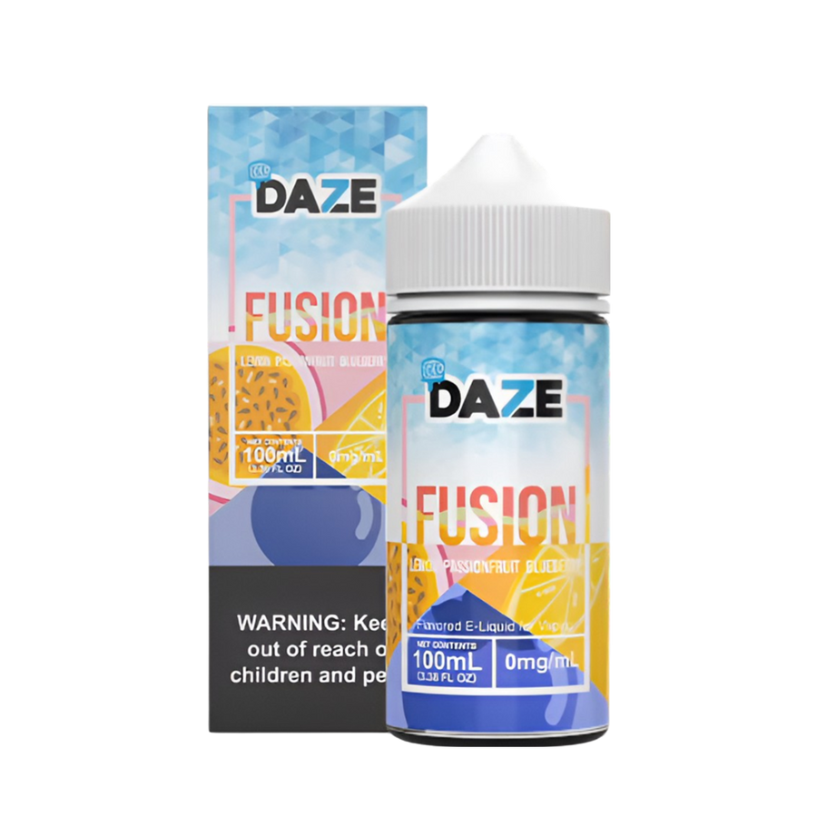 7 Daze Fusion Iced Freebase Vape Juice 0 Mg 100 ML Lemon Passionfruit Blueberry Iced