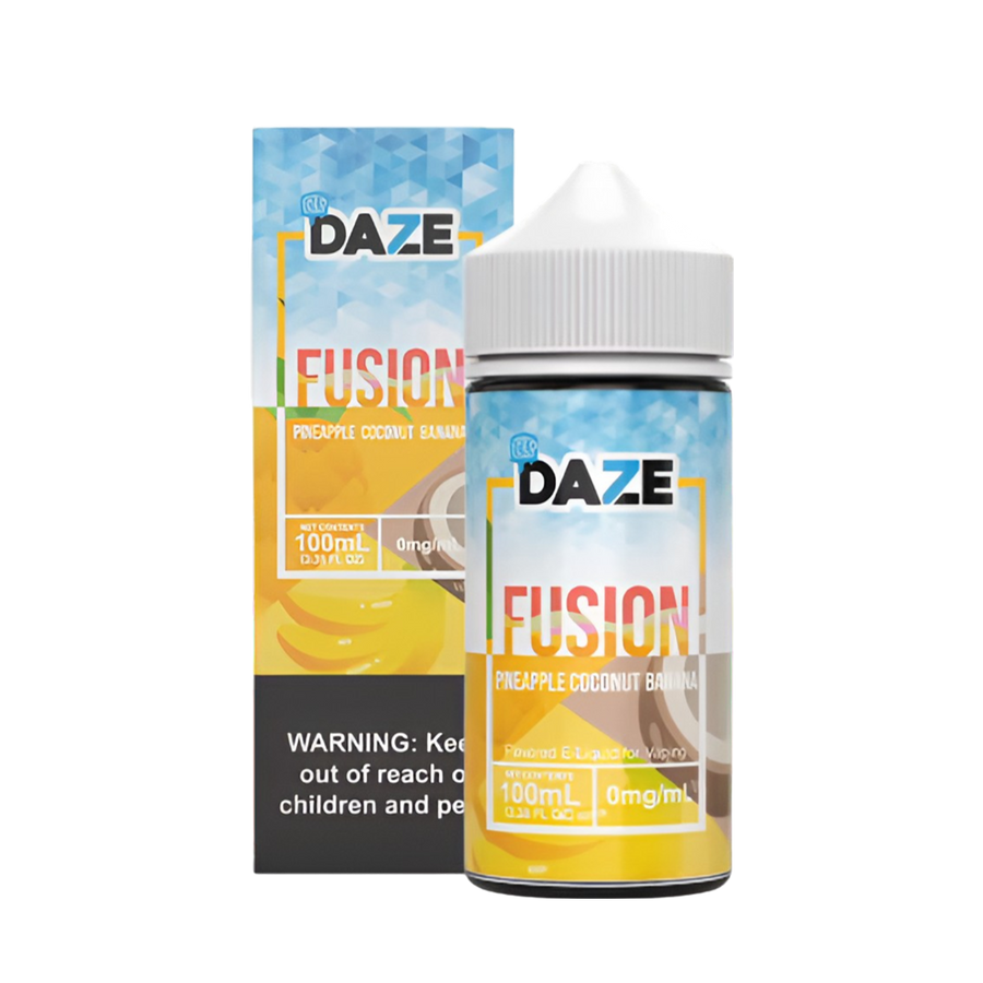 7 Daze Fusion Iced Freebase Vape Juice 0 Mg 100 ML Pineapple Coconut Banana Iced