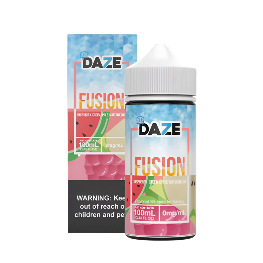 7 Daze Fusion Iced Freebase Vape Juice 0 Mg 100 ML Raspberry Green Apple Watermelon Iced