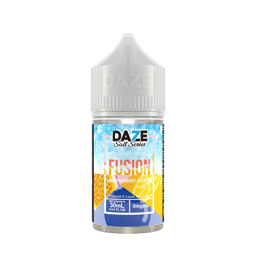 7 Daze Fusion Iced Salt Nicotine Vape Juice 50 Mg Lemon Passionfruit Blueberry Iced 