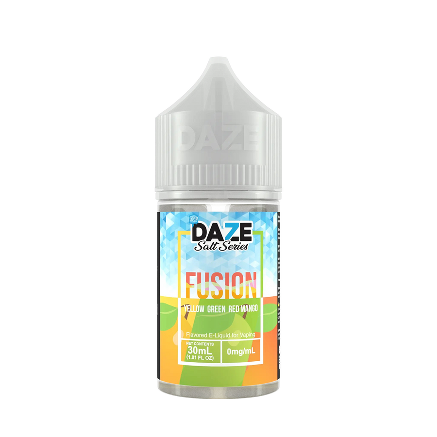 7 Daze Fusion Iced Salt Nicotine Vape Juice 30 Mg Yellow Green Red Mango Iced 