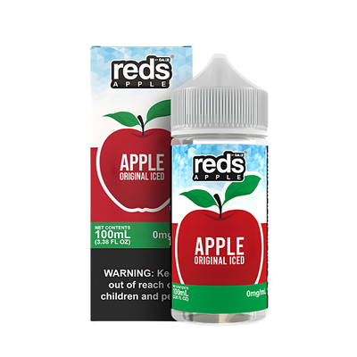 7 Daze Reds Apple Iced Freebase Vape Juice 0 Mg Apple Original Iced 