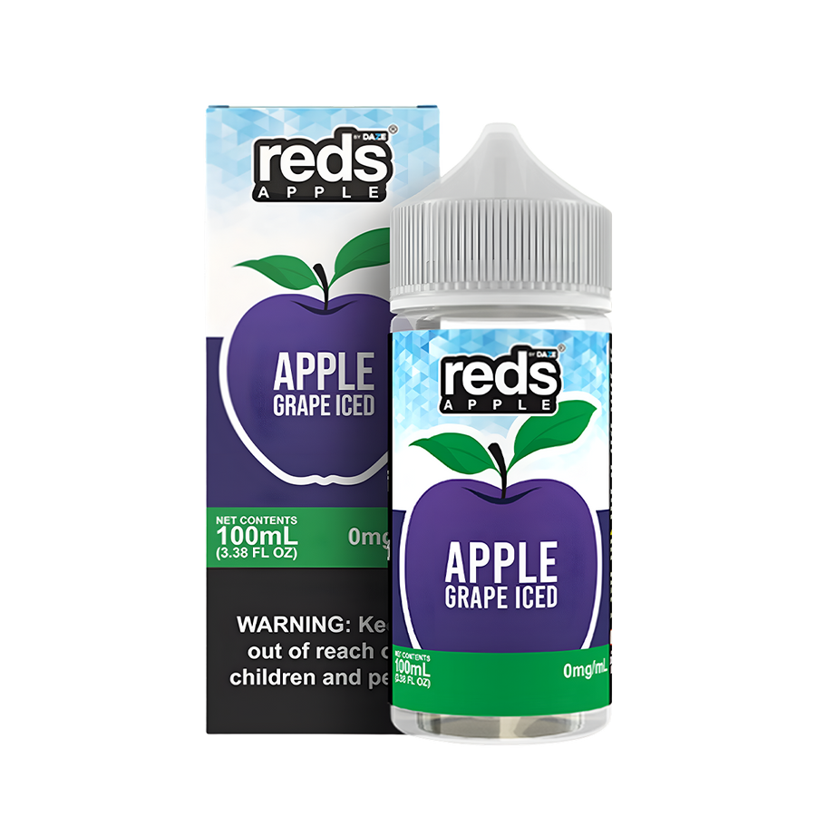 7 Daze Reds Apple Iced Freebase Vape Juice 0 Mg Grape Iced 