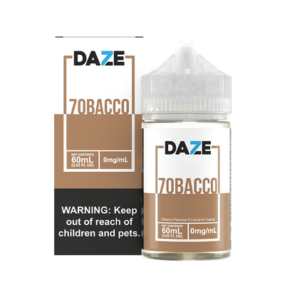 7 Daze 7obacco & Glacial Mint FreeBase Vape Juice 0 Mg Tobacco 