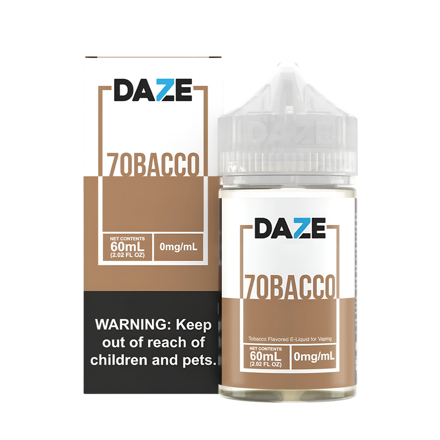 7 Daze 7obacco & Glacial Mint FreeBase Vape Juice 0 Mg Tobacco 