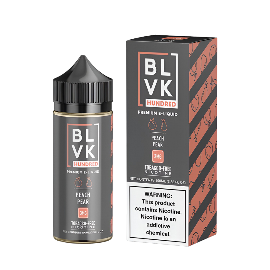 BLVK Hundred Freebase Vape Juice 0 Mg Peach Pear 