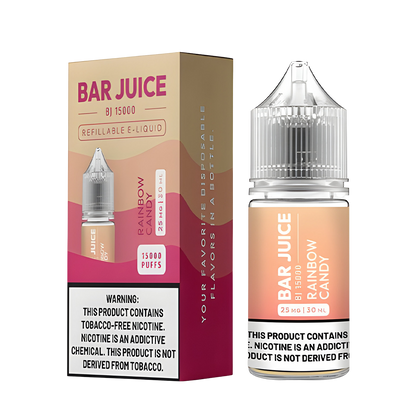 Bar Juice Salt Nicotine Vape Juice 25 Mg 30 Ml Rainbow Candy