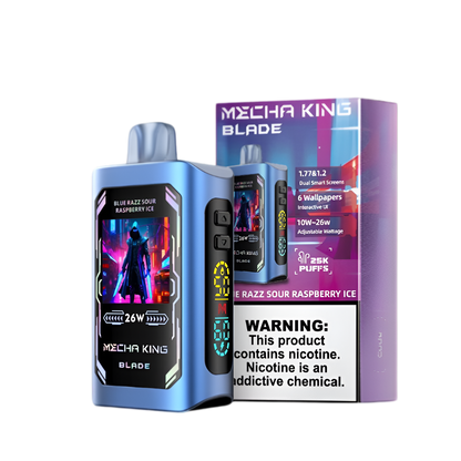 Mecha King Blade 25K Disposable Vape Blue Razz Sour Raspberry Ice  