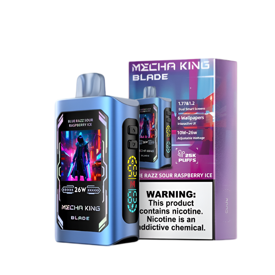 Mecha King Blade 25K Disposable Vape Blue Razz Sour Raspberry Ice  