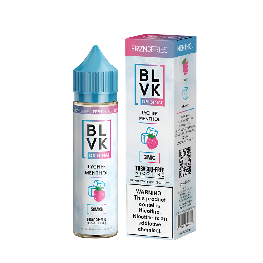 BLVK Frzn Freebase Vape Juice 0 Mg Lychee Menthol 