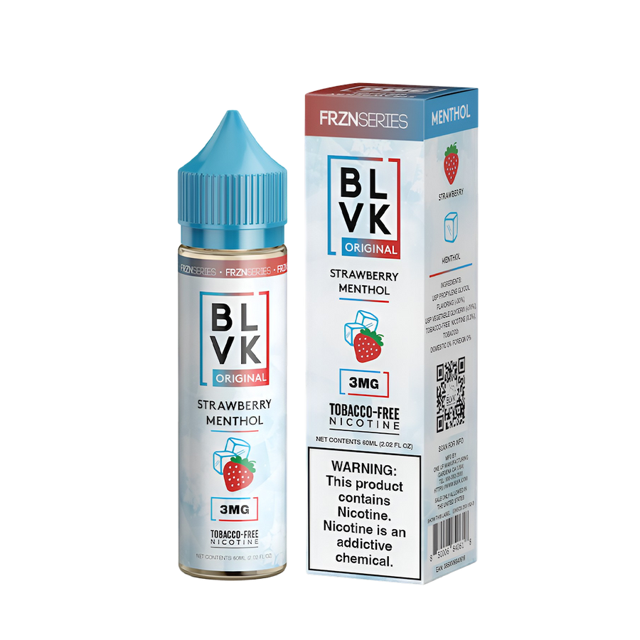 BLVK Frzn Freebase Vape Juice 0 Mg 60 Ml Strawberry Menthol