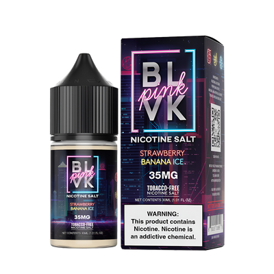 BLVK Pink Salt Nicotine Vape Juice 35 Mg Strawberry Banana Ice 