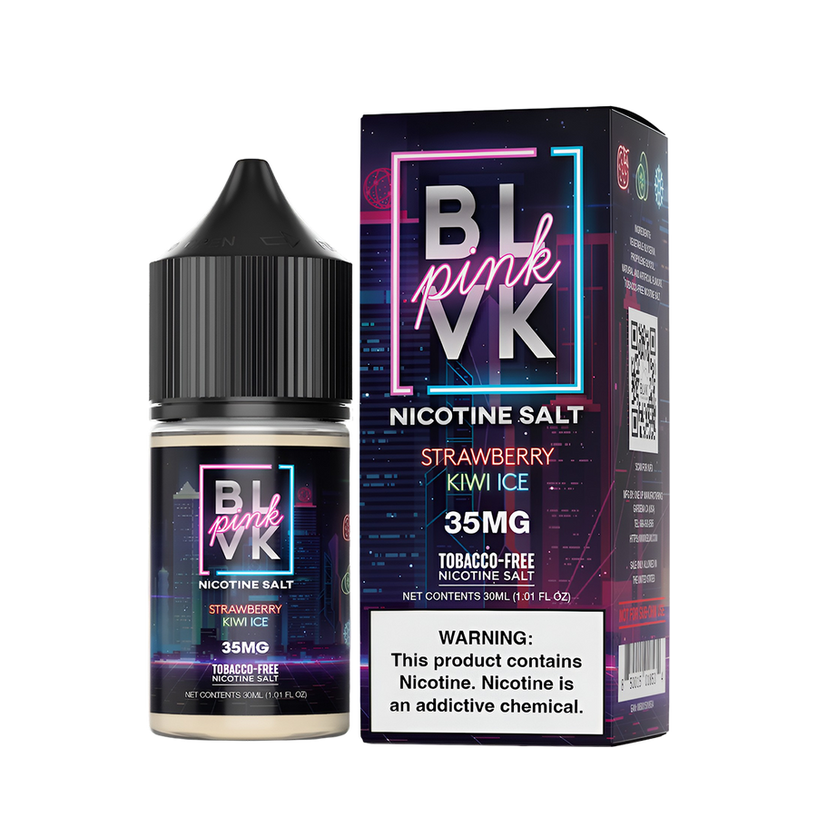 BLVK Pink Salt Nicotine Vape Juice 35 Mg Strawberry Kiwi Ice 