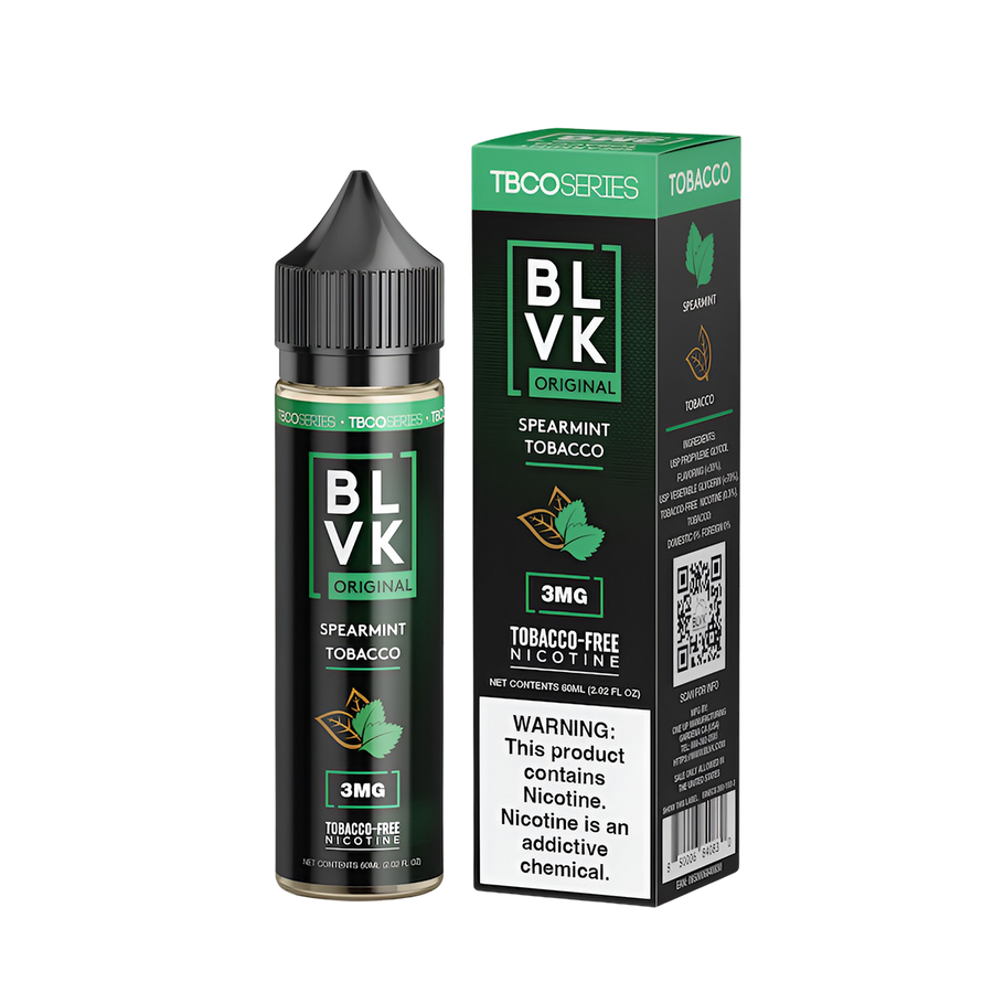 BLVK Tbco Freebase Vape Juice 0 Mg Spearmint 