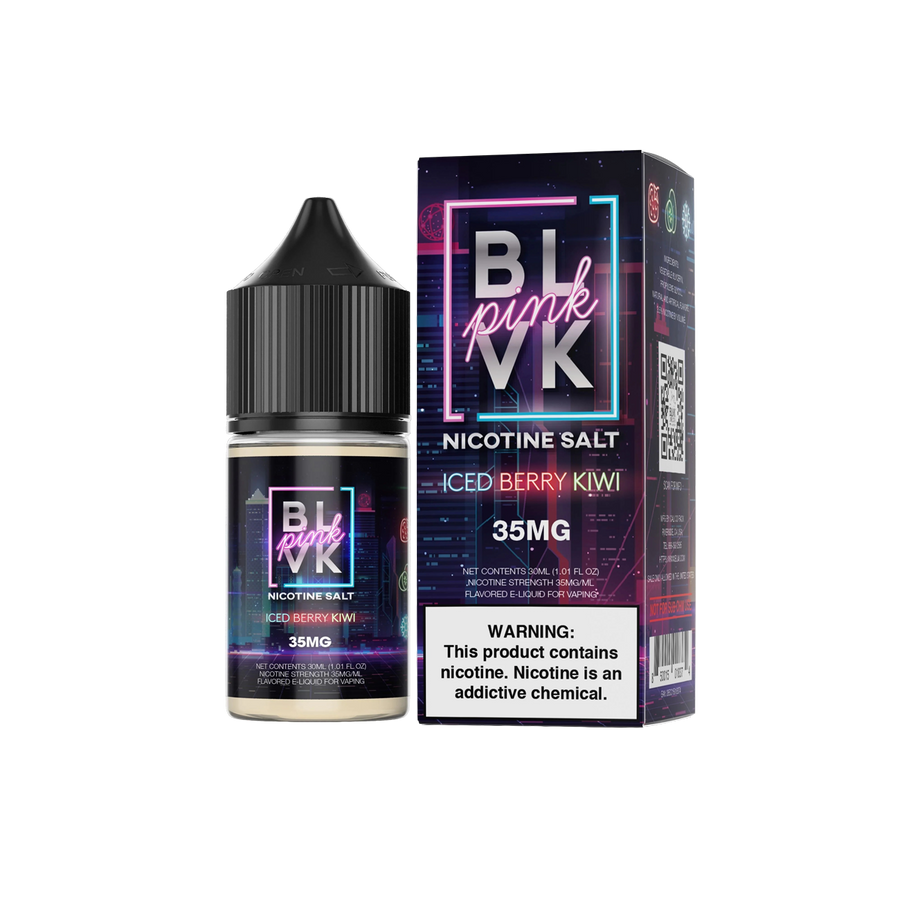 BLVK Pink Salt Nicotine Vape Juice 35 Mg Iced Berry Kiwi 