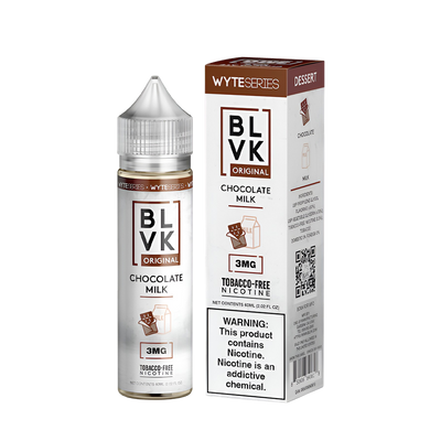 BLVK Wyte Freebase Vape Juice 0 Mg Chololate Milk 