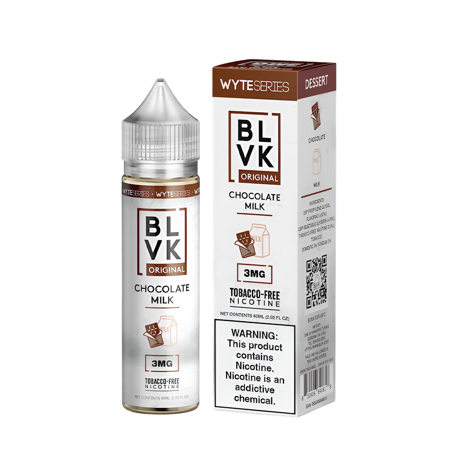 BLVK Wyte Freebase Vape Juice 0 Mg Chololate Milk 