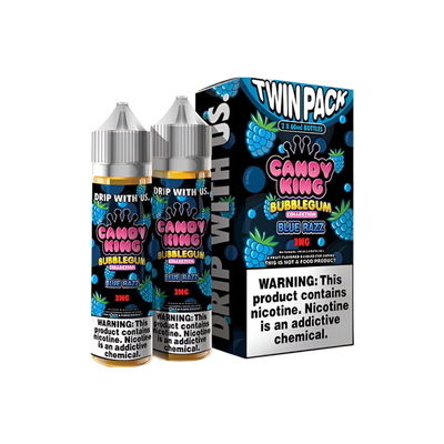 Candy King Twin Pack Freebase Vape Juice 0 Mg Bubblegum Blue Razz 