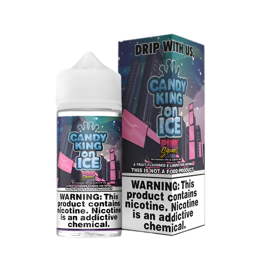 Candy King Iced Freebase Vape Juice 0 Mg Pink Squares Ice 