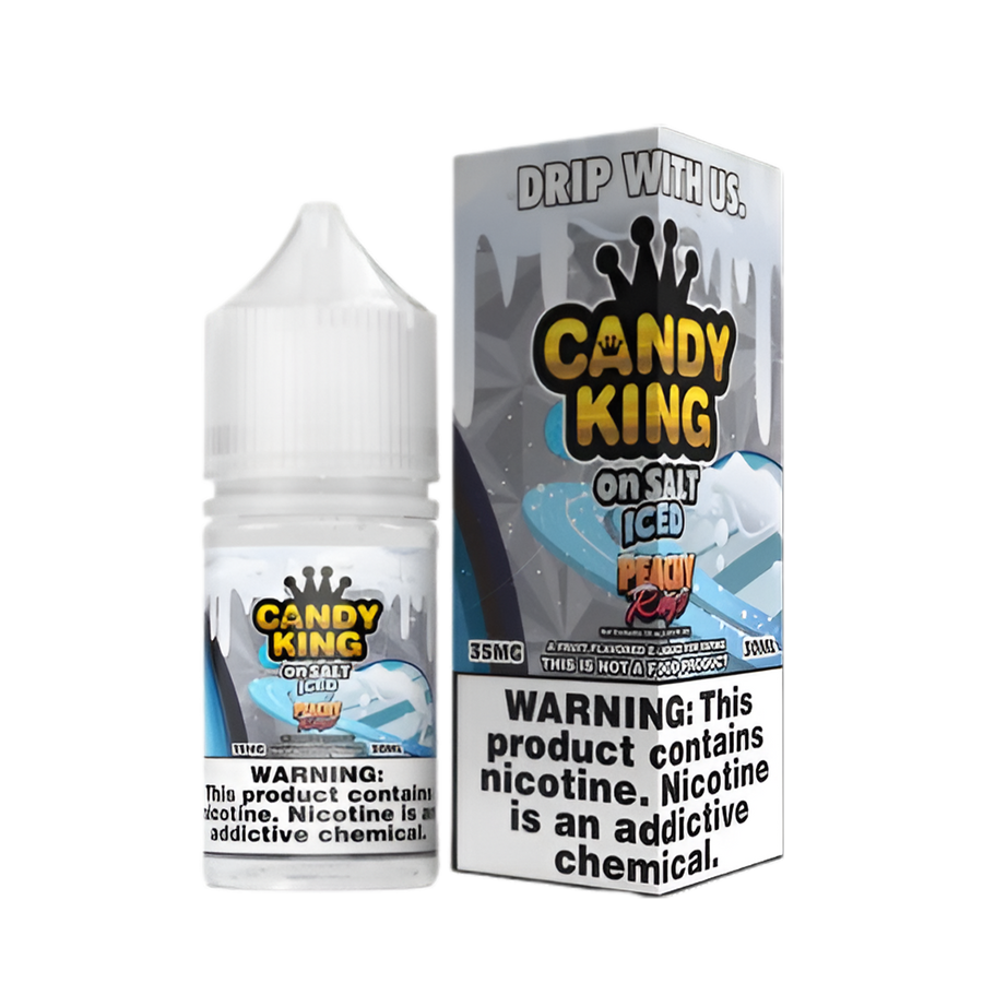 Candy King Iced Salt Nicotine Vape Juice 35 Mg 30 Ml Peachy Rings Iced