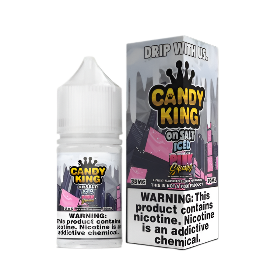 Candy King Iced Salt Nicotine Vape Juice 35 Mg Pink Squares Iced 