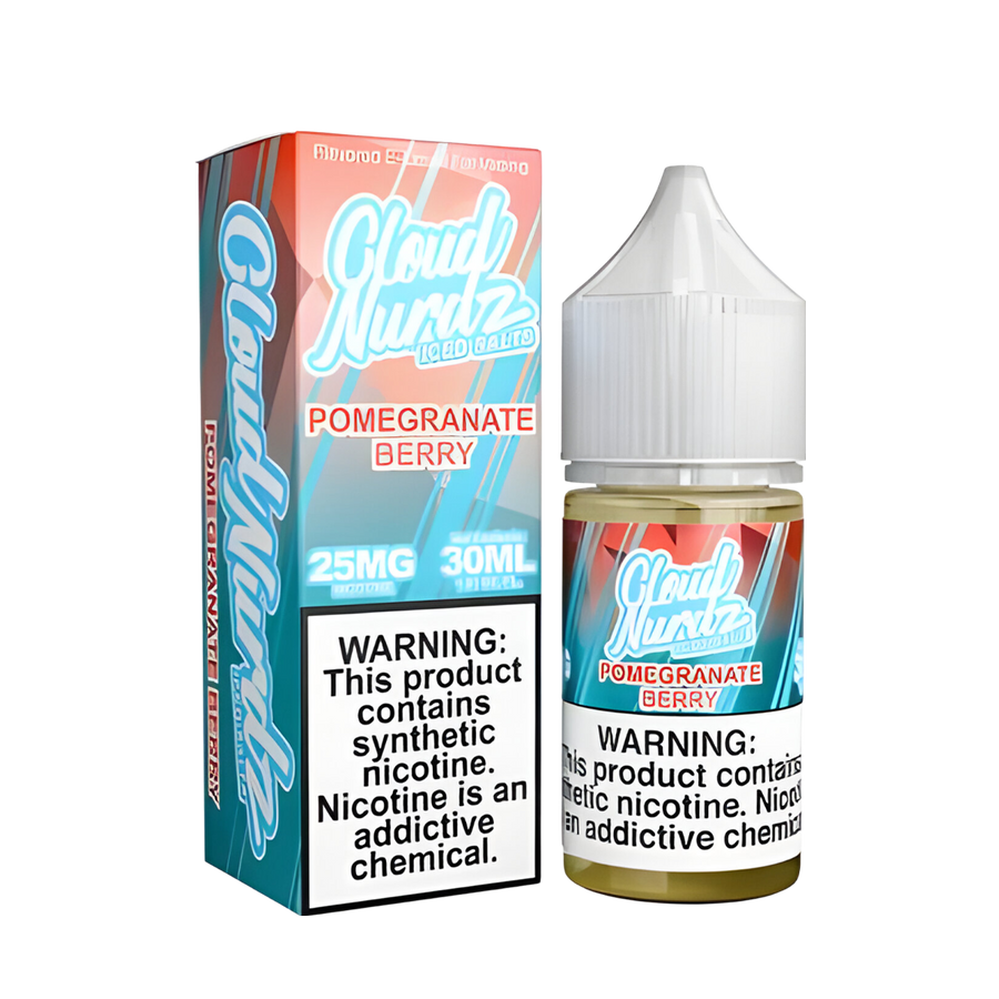 Cloud Nurdz Iced Salt Nicotine Vape Juice 25 Mg Pomegranate Berry Iced 