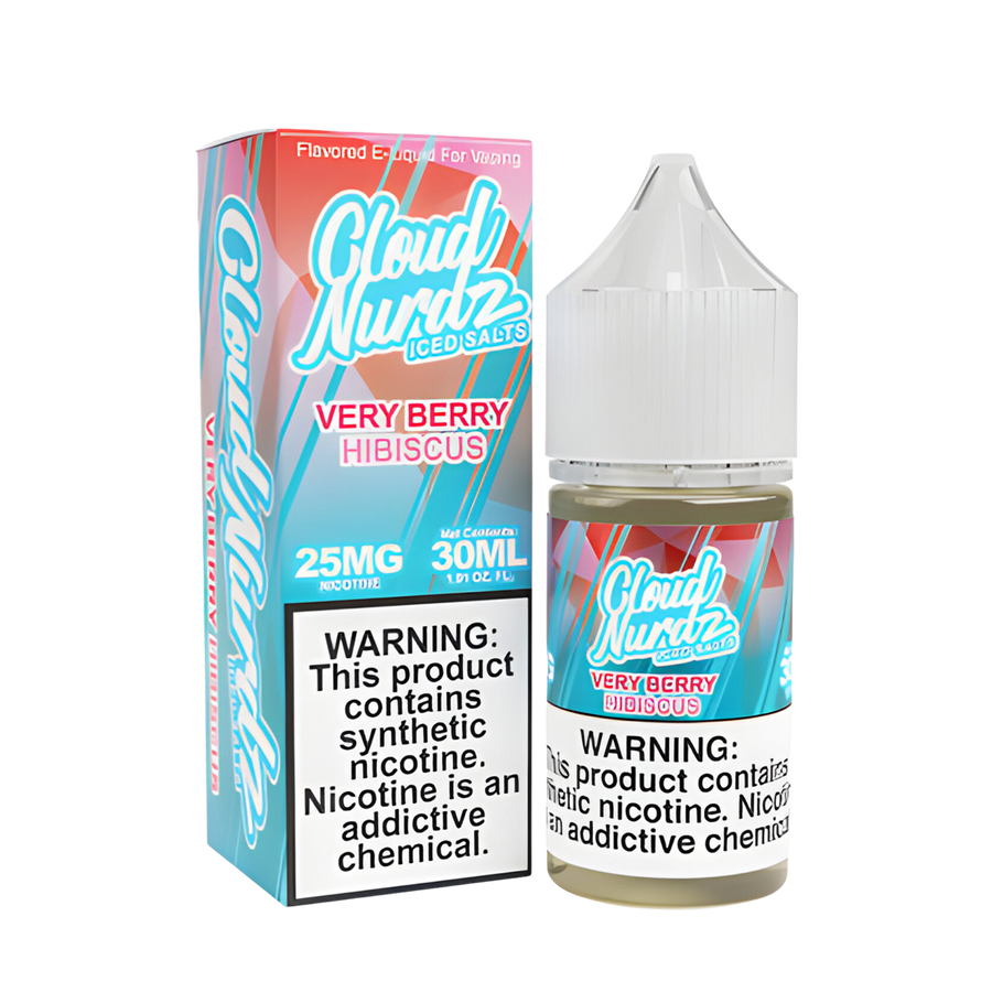 Cloud Nurdz Iced Salt Nicotine Vape Juice 25 Mg Very Berry Hibiscus Iced 