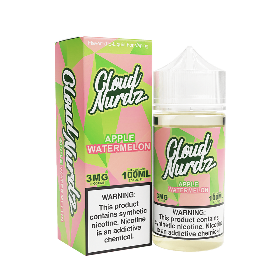 Cloud Nurdz Freebase Vape Juice 3 Mg Apple Watermelon 