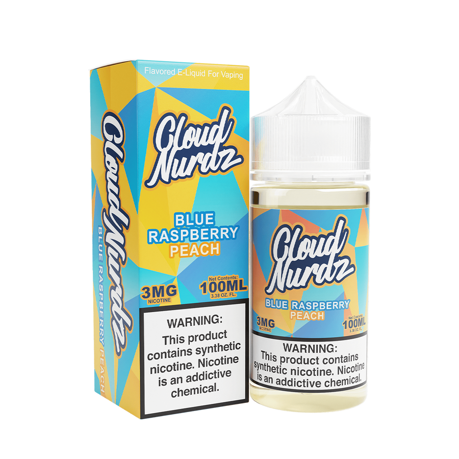 Cloud Nurdz Freebase Vape Juice 3 Mg 100 Ml Blue Raspberry Peach