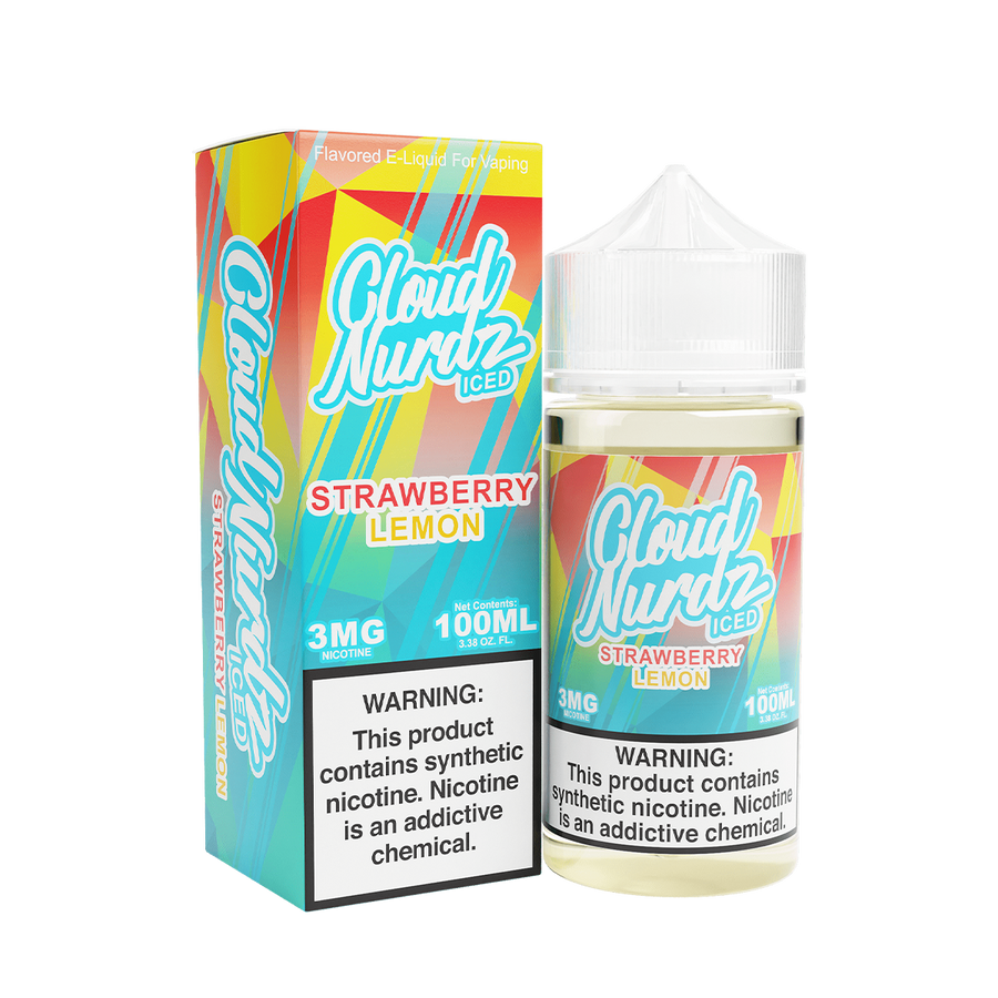 Cloud Nurdz Iced Freebase Vape Juice 3 Mg Strawberry Lemon Iced 