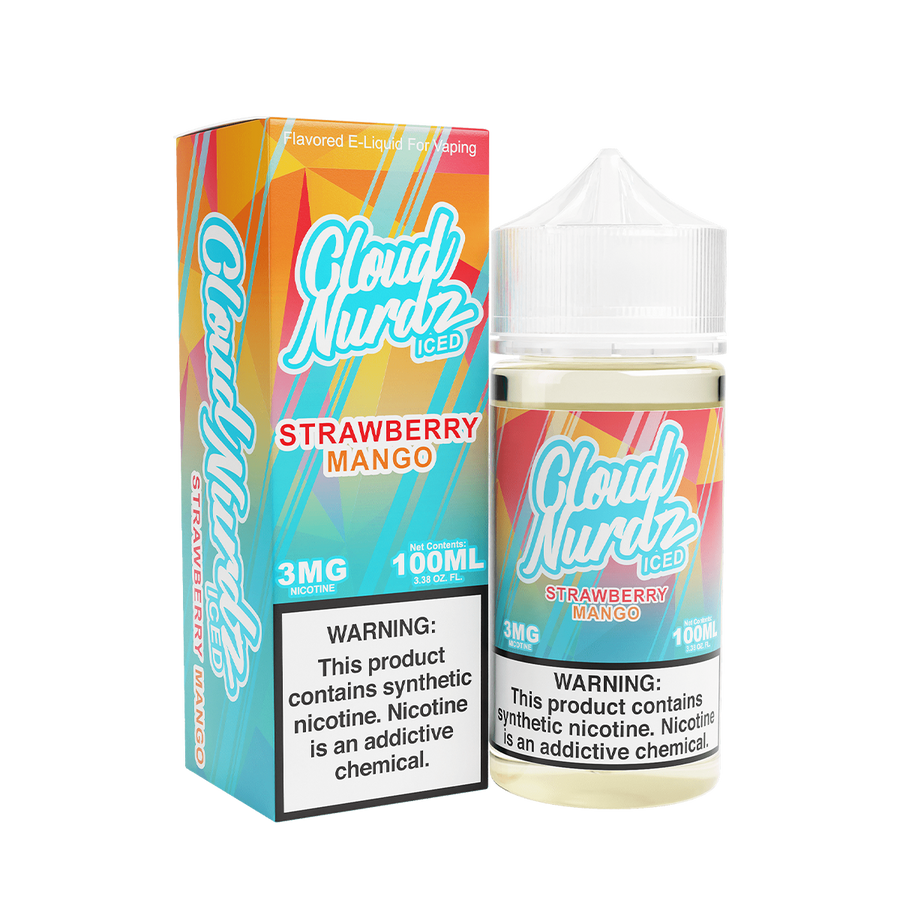 Cloud Nurdz Iced Freebase Vape Juice 3 Mg Strawberry Mango Iced 