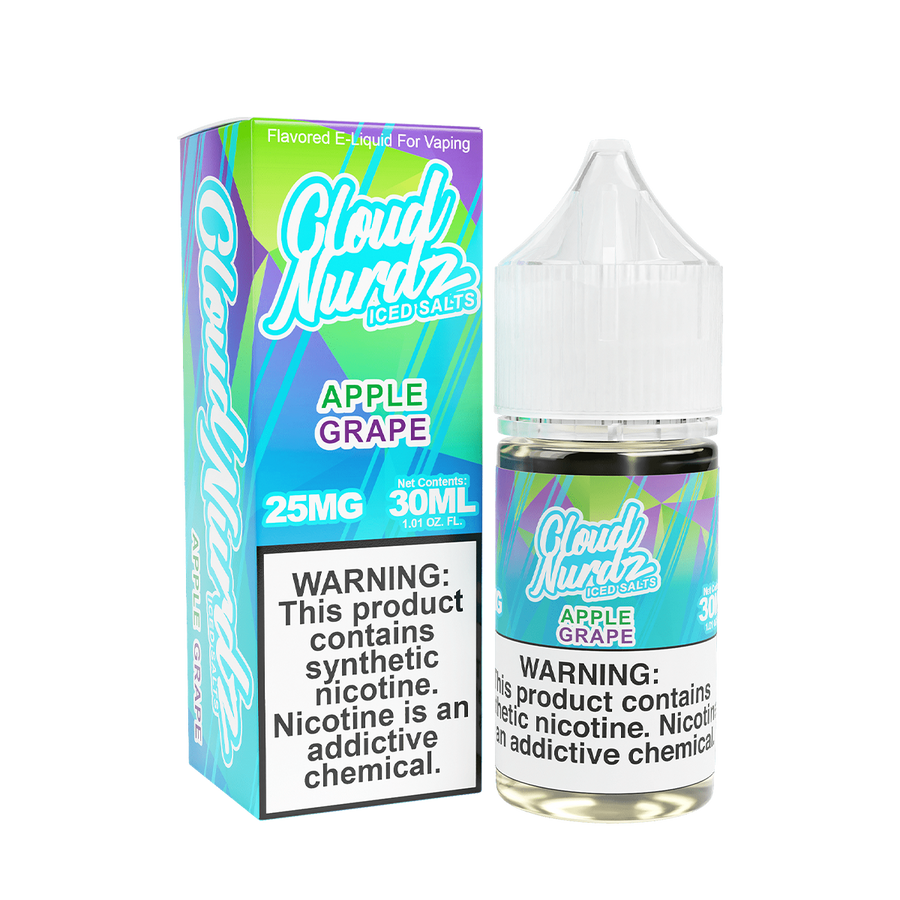 Cloud Nurdz Iced Salt Nicotine Vape Juice 25 Mg Apple Grape Iced 