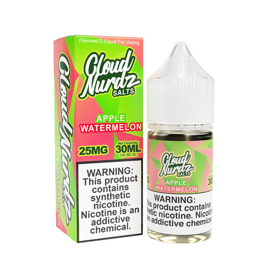 Cloud Nurdz Salt Nicotine Vape Juice 25 Mg 30 Ml Apple Watermelon