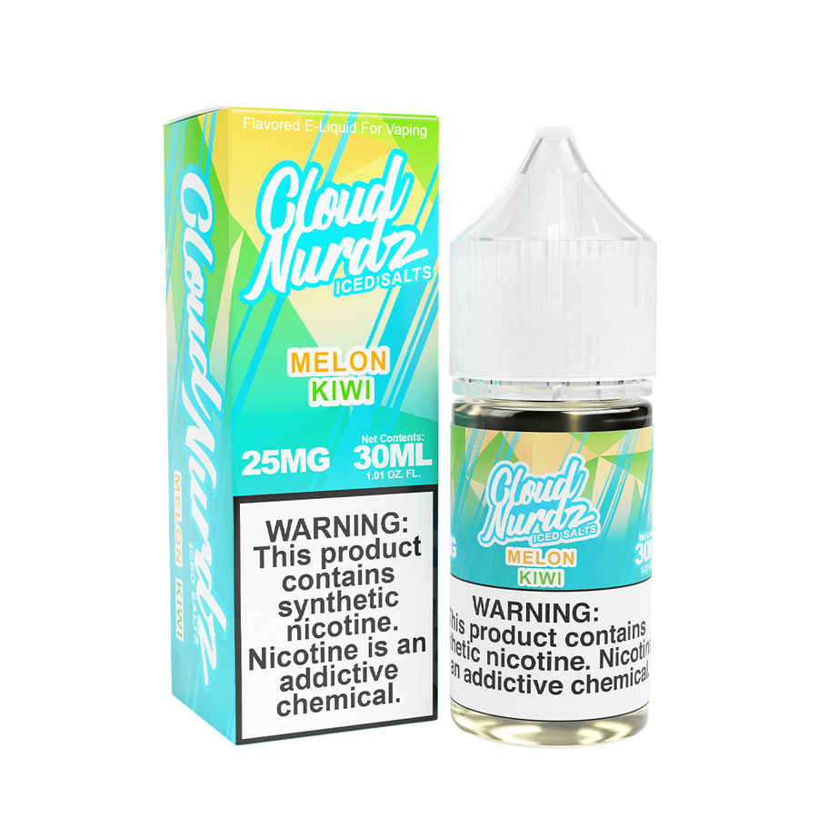 Cloud Nurdz Iced Salt Nicotine Vape Juice 25 Mg Melon Kiwi Iced 