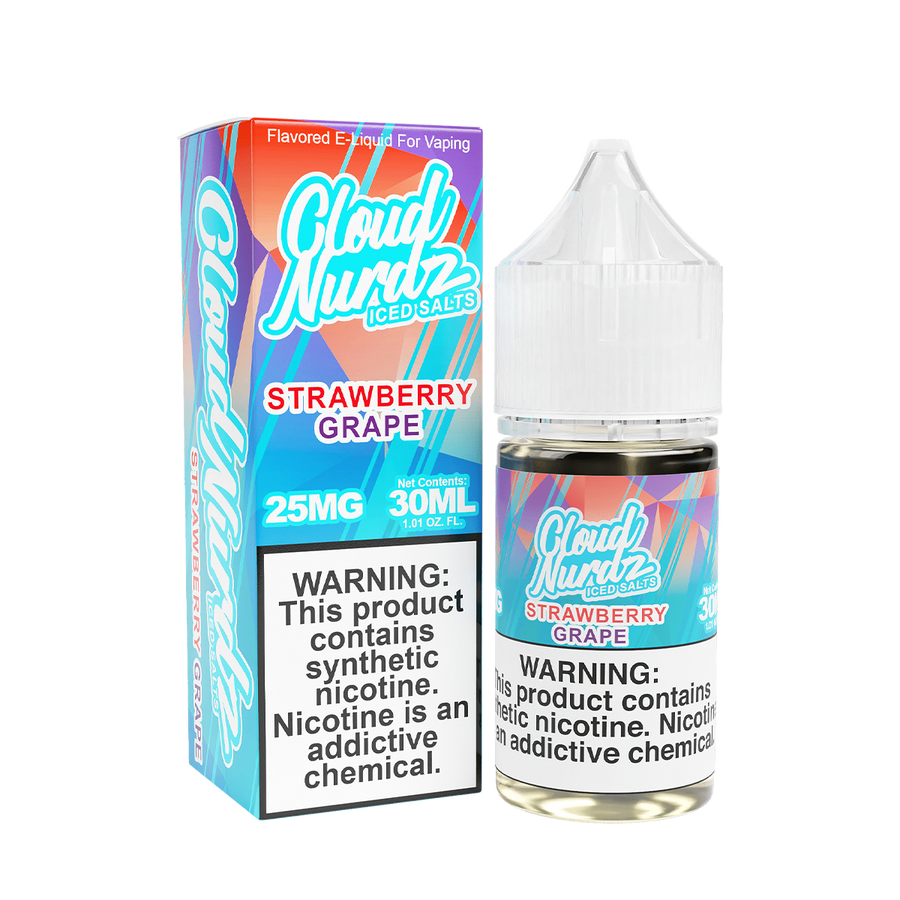 Cloud Nurdz Iced Salt Nicotine Vape Juice 25 Mg Strawberry Grape Iced 