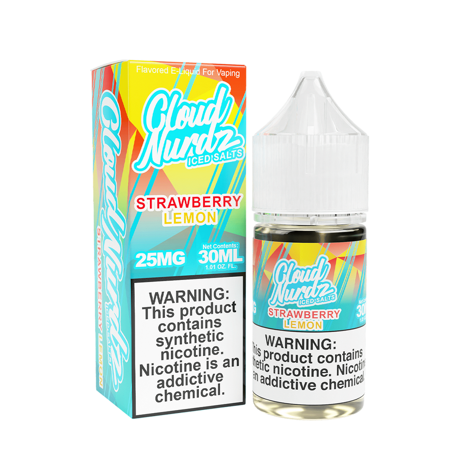 Cloud Nurdz Iced Salt Nicotine Vape Juice 25 Mg Strawberry Lemon Iced 