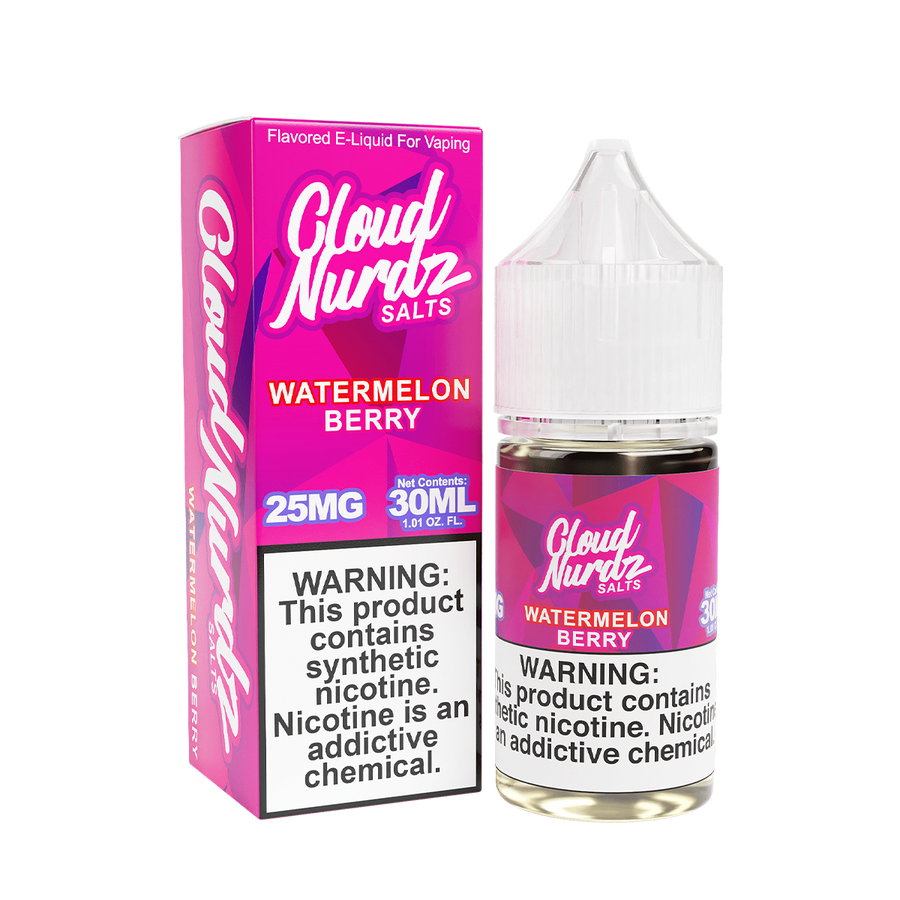 Cloud Nurdz Salt Nicotine Vape Juice 25 Mg 30 Ml Watermelon Berry