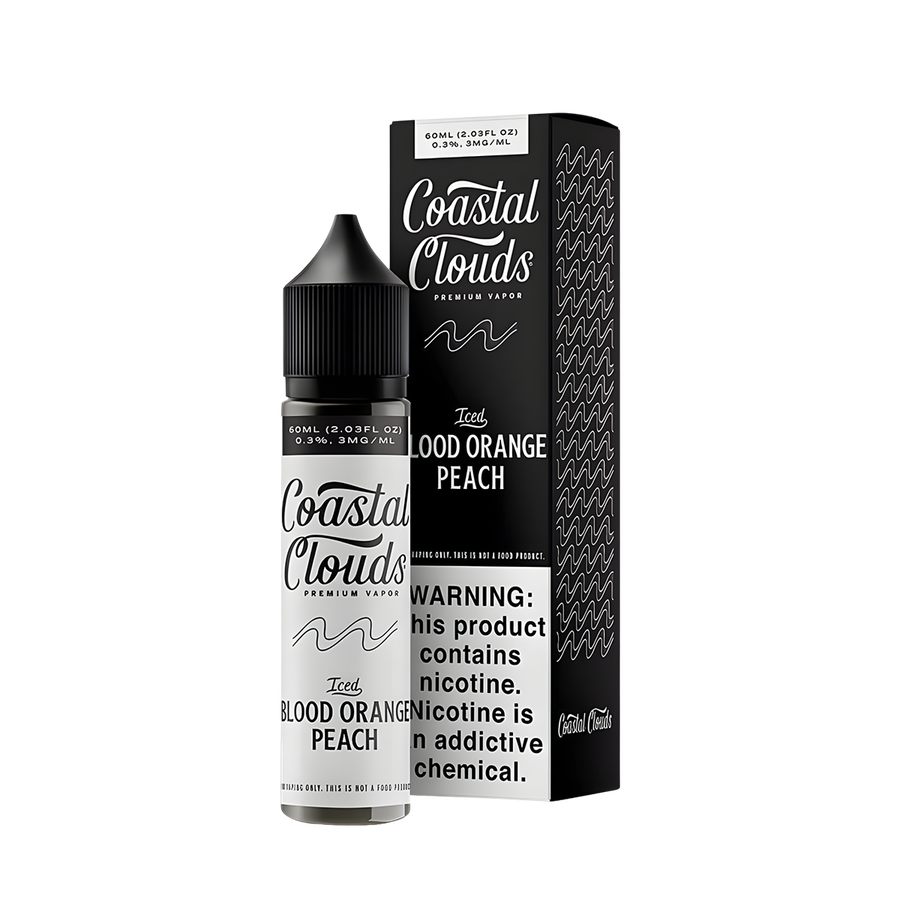 Coastal Clouds Freebase Vape Juice 6 Mg 60 Ml Iced Blood Orange Peach