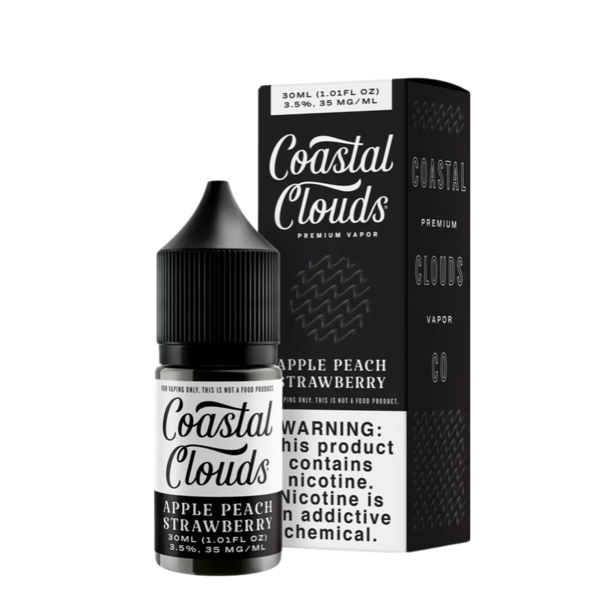 Coastal Clouds Salt Nicotine Vape Juice 35 Mg 30 Ml Apple Peach Strawberry