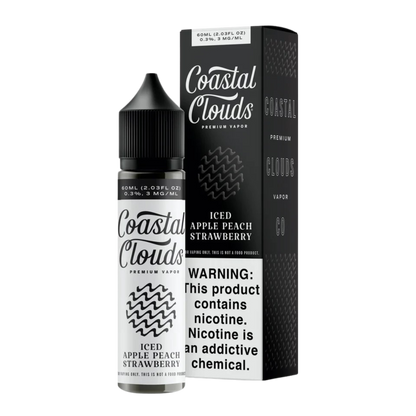 Coastal Clouds Freebase Vape Juice 0 Mg Iced Apple Peach Strawberry 