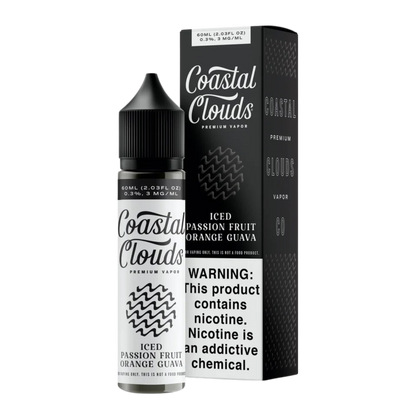 Coastal Clouds Freebase Vape Juice 0 Mg Iced Passion Fruit Orange Guava 