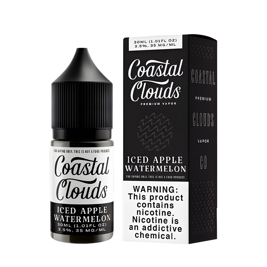 Coastal Clouds Salt Nicotine Vape Juice 35 Mg 30 Ml Iced Apple Watermelon