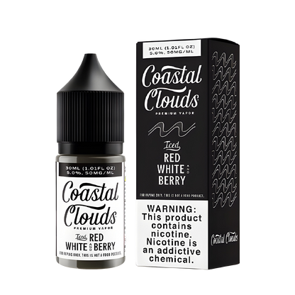 Coastal Clouds Salt Nicotine Vape Juice 50 Mg Iced Red White Berry 