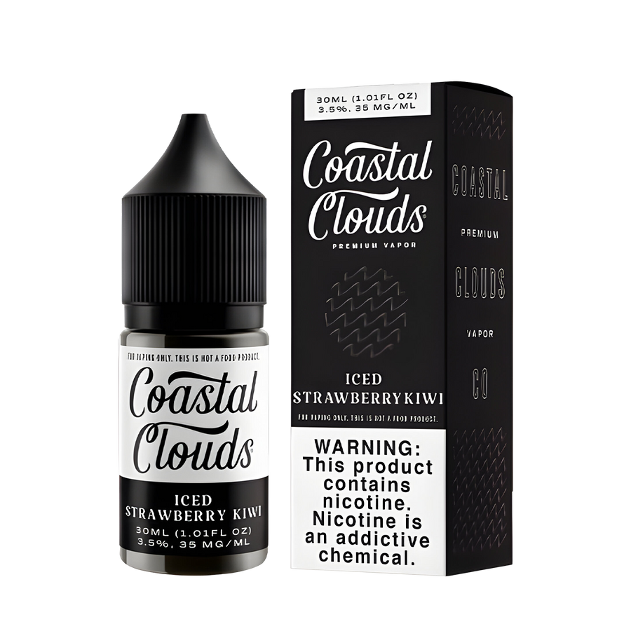 Coastal Clouds Salt Nicotine Vape Juice 35 Mg 30 Ml Iced Strawberry Kiwi
