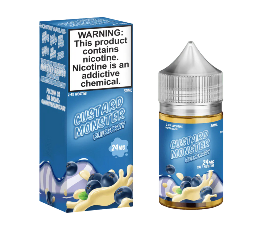 Custard Monster Salt Nicotine Vape Juice 24 Mg 30 Ml Blueberry Custard