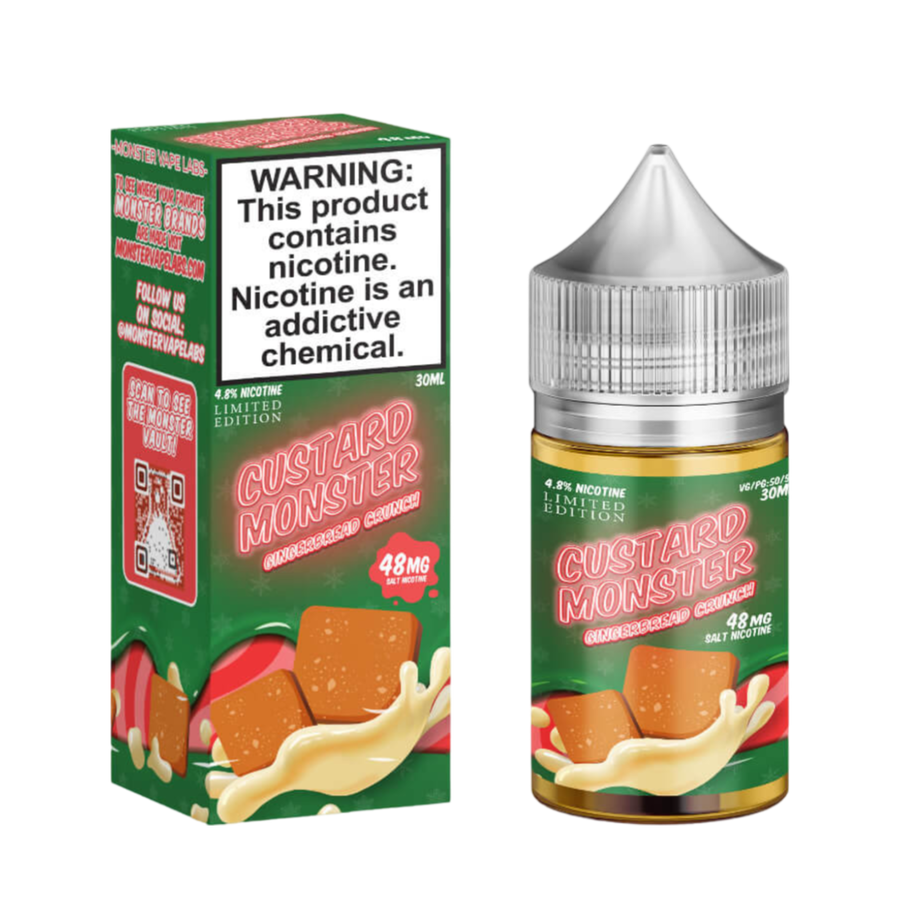 Custard Monster Salt Nicotine Vape Juice 24 Mg NTD Gingerbread Crunch 