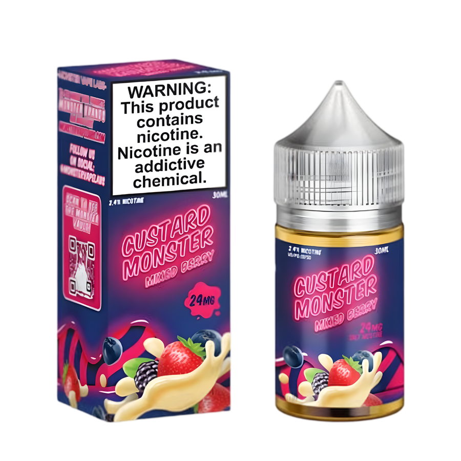 Custard Monster Salt Nicotine Vape Juice 48 Mg 30 Ml Mixed Berry Custard