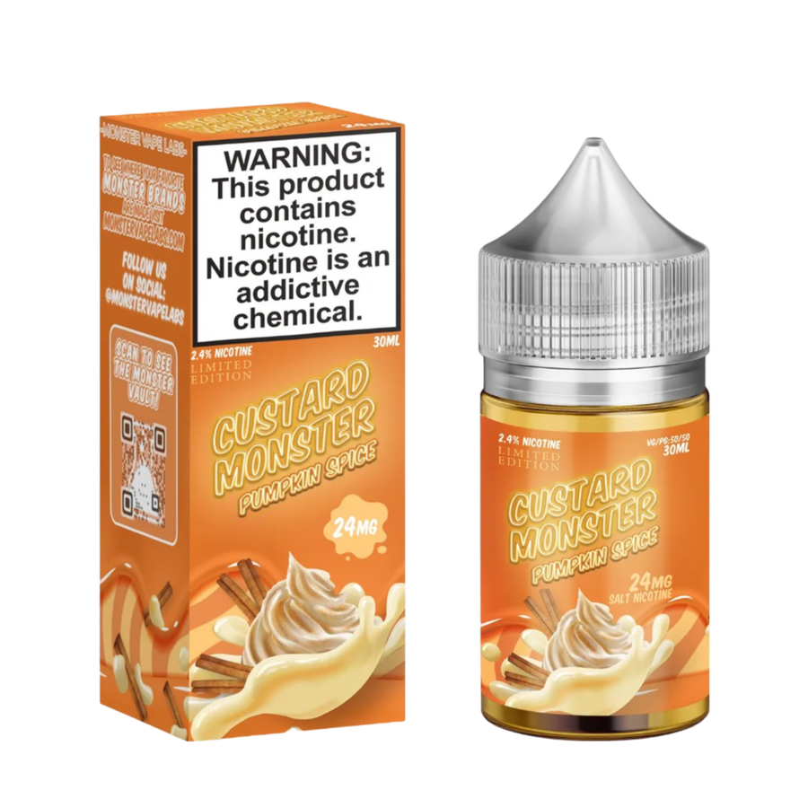 Custard Monster Salt Nicotine Vape Juice 24 Mg 30 Ml Pumpkin Spice Custard