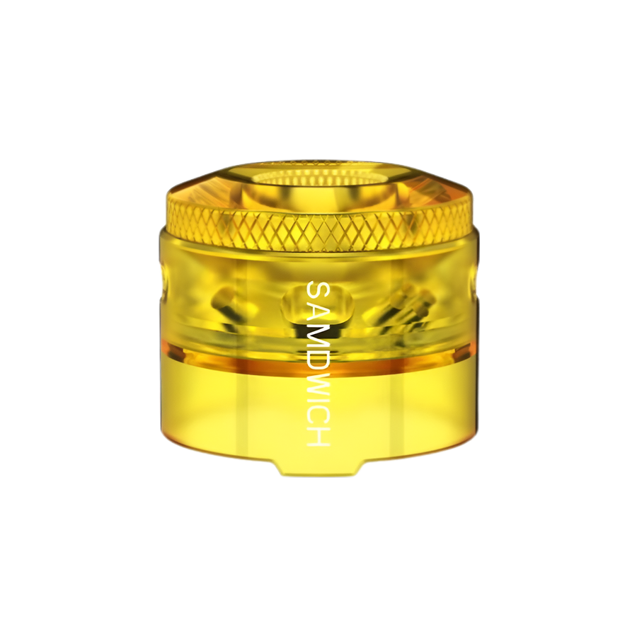 Dovpo Translucent polished cap combo of the samdwich rda Side Air Intake Amber 