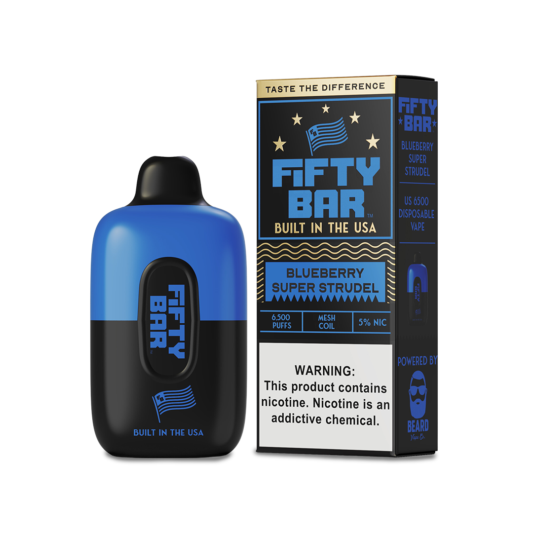 Fifty Bar 6500 Disposable Vape Blueberry Super Strudel  